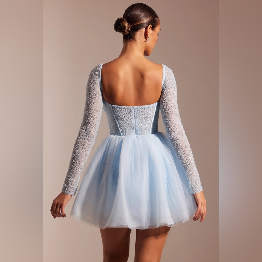 Oh Polly Elegant Light Blue Women's Dress - Picture 2 of 2